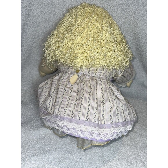 Soft Sculpture Cabbage Patch Kid Doll Blonde Curly Hair Pony Tail 1978 - Picture 7 of 14